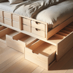 drewniane łóżka bukowe z pojemnikiem