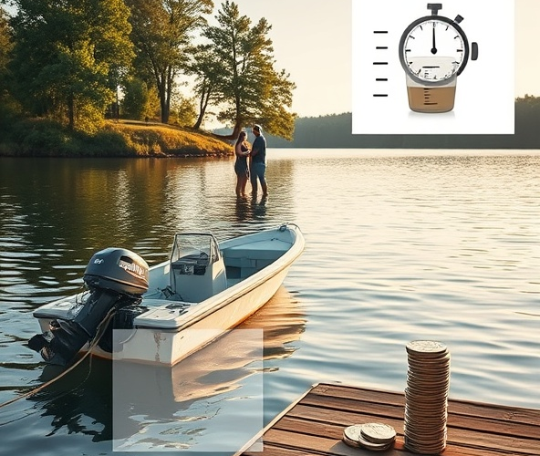 Ile pali łódź motorowa 15 KM i ile PLN kosztuje 2 godziny na jeziorze?