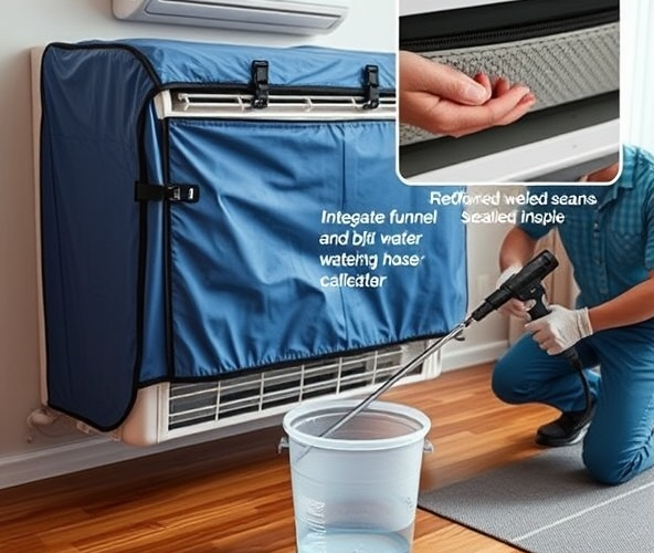 Jaki pokrowiec ochronny do mycia klimatyzacji zapobiegnie zalaniu?