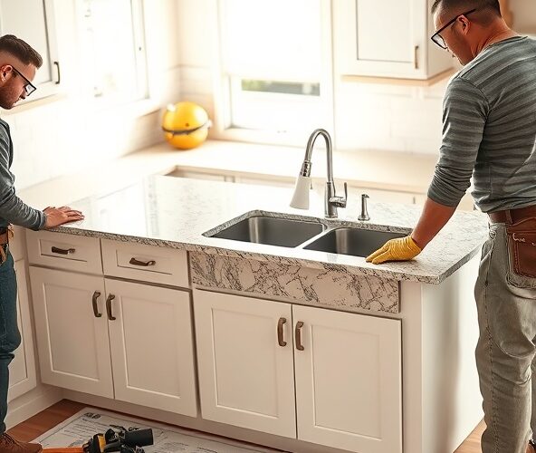 Ile kosztuje montaż blatu kuchennego z kamienia z wycięciem na zlew?