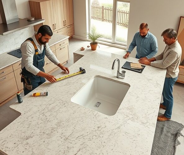 Ile kosztuje montaż blatu kuchennego z kamienia z wycięciem na zlew?