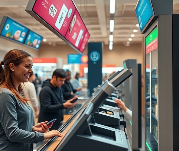 Czy digital signage oprogramowanie skróci czas transakcji przy kasie?