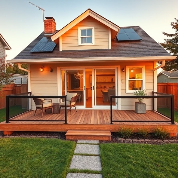 mały domek z tarasem