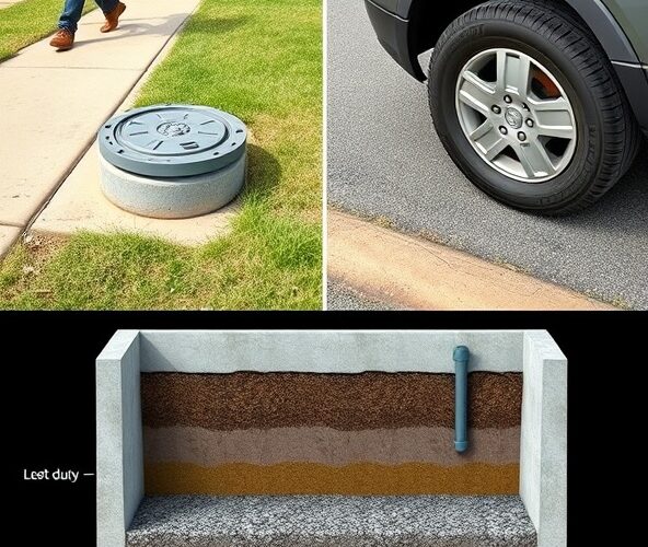 Studnia wodomierzowa betonowa klasa A15 czy B125 na podjeździe?