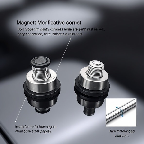 uchwyty magnetyczne w obudowie gumowej z gwintowaną tuleją