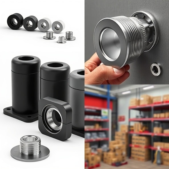 uchwyty magnetyczne w obudowie gumowej z gwintowaną tuleją