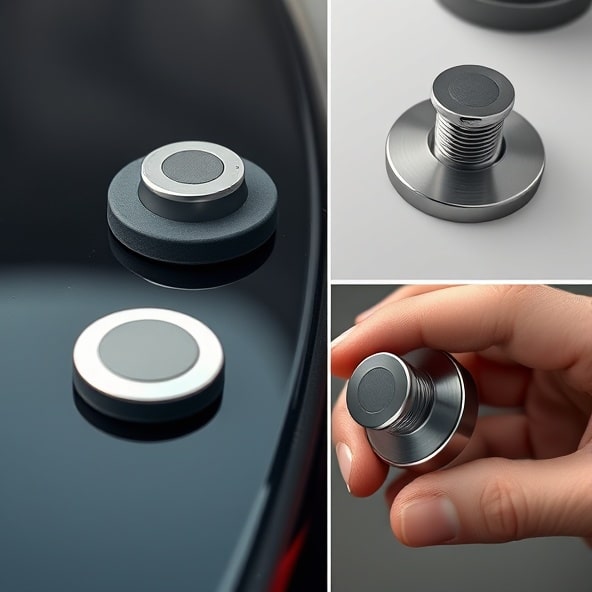 uchwyty magnetyczne w obudowie gumowej z gwintowaną tuleją