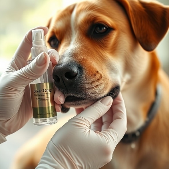 spray ze srebrem dla psa