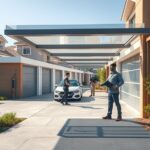 garaże akrylowe z wiatą