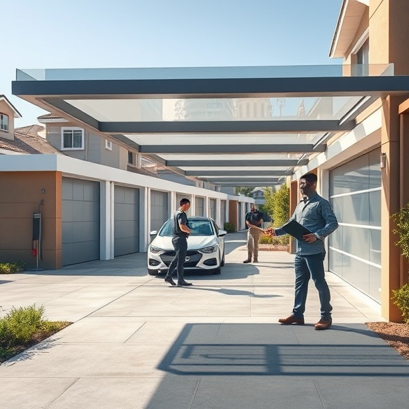 garaże akrylowe z wiatą