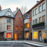 elewacje domów łódź