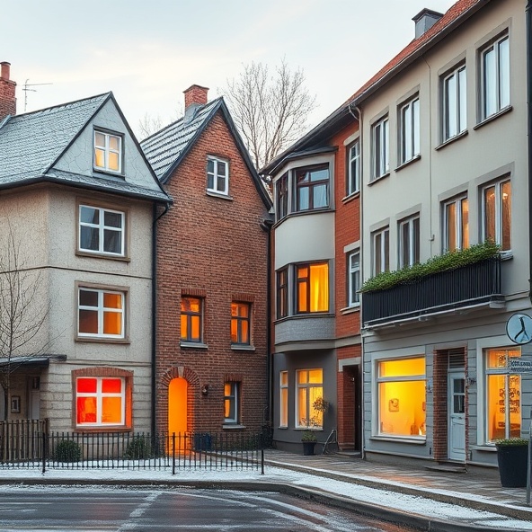 elewacje domów łódź