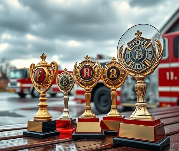 Trwałe puchary strażackie dla OSP na zewnątrz: deszcz, mróz, UV?